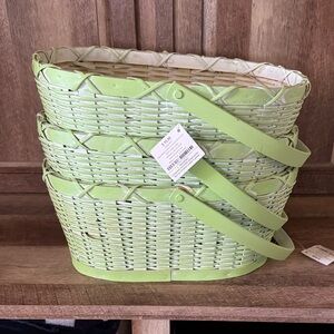 Green Woven Basket Set